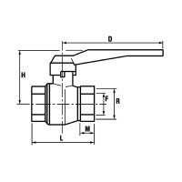 Kugelhahn Messing voller Durchgang mit Hebel IG x IG 3/4" x 3/4"